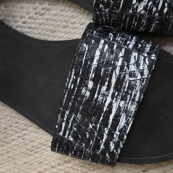 Vince Striped Snake Ankle-wrap Sandals - Picture 7 of 11